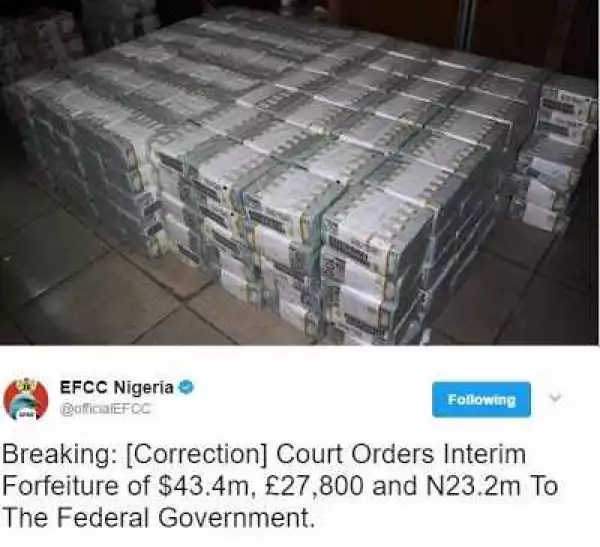 $38M, N23M And £27,000 Discovered In Lagos By EFCC Handed To Federal Govt